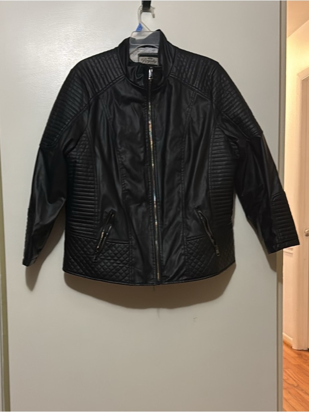 Royalty For Me Black Quilted Faux Leather Moto Jacket